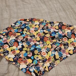 Moschino Silk Peace and Love Activist Button Scarf 28x60